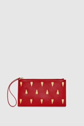 Women Chili Rebecca Minkoff Medium Heart Studded Pouch Clutch