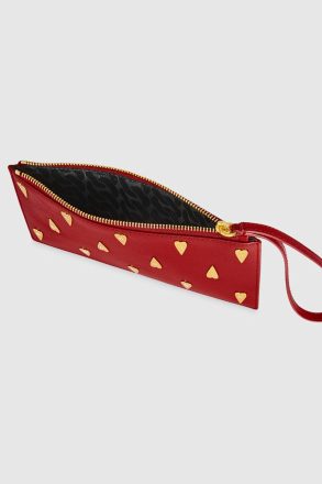 Women Chili Rebecca Minkoff Medium Heart Studded Pouch Clutch - Image 3