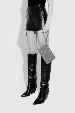 Women Chili Rebecca Minkoff Medium Heart Studded Pouch Clutch - Image 4