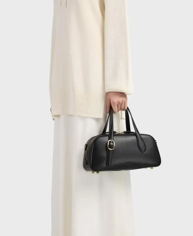 Women Crossbody Cafune Small Asra Boston Bag - Black - Image 5
