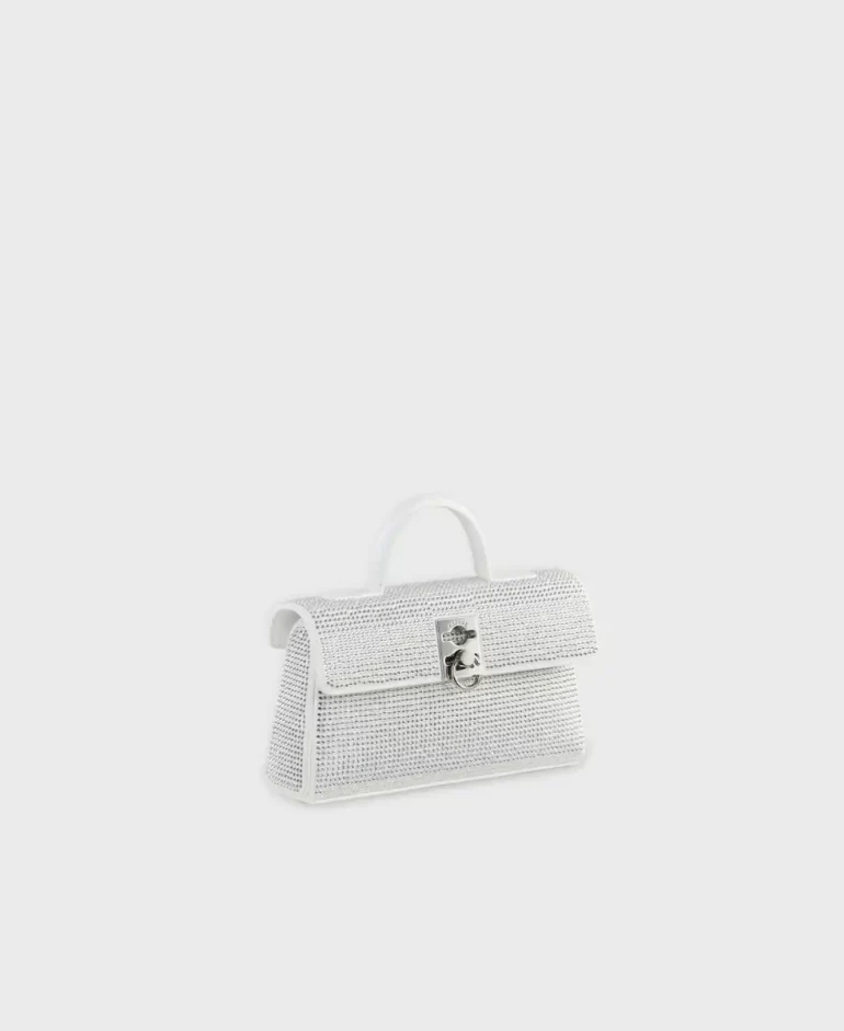Women Crossbody Cafune Stance Wallet - White Rhinestone