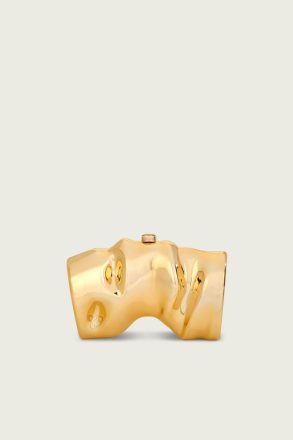 Women Cult Gaia Scrunch Clutch - Shiny Gold Clutches Shiny Gold