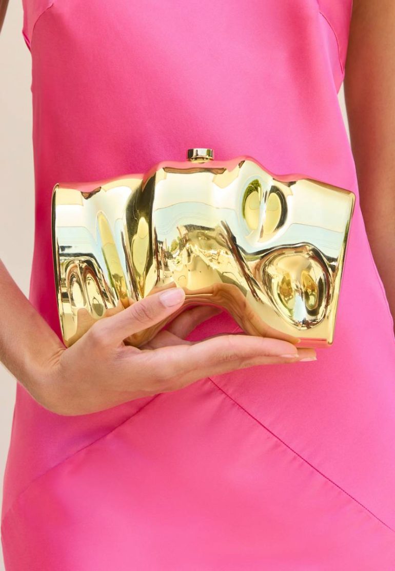 Women Cult Gaia Scrunch Clutch - Shiny Gold Clutches Shiny Gold - Image 4