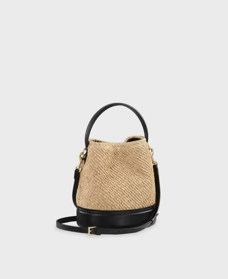 Women Egg Bucket - Natural/Black Cafune Shoulder Bag - Image 3