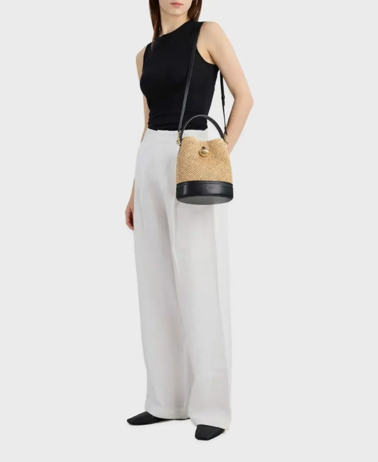Women Egg Bucket - Natural/Black Cafune Shoulder Bag - Image 5