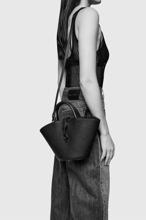 Women Megan Mini Fan Tote Tote Bag Black-White Rebecca Minkoff - Image 5