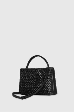 Women Megan Woven Top Handle Rebecca Minkoff Top Handle Bag Black - Image 2