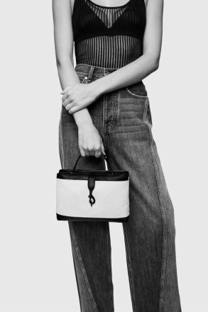 Women Megan Woven Top Handle Rebecca Minkoff Top Handle Bag Black - Image 5