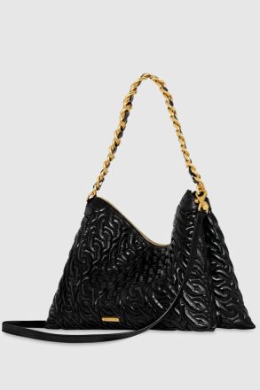 Women Rebecca Minkoff Black-Antique-Brass Shoulder Bag Chain Quilt Shoulder Bag - Image 2
